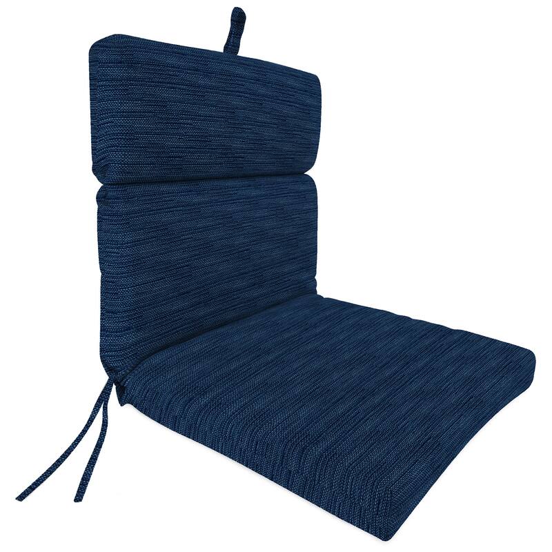 22" x 44" Outdoor Chair Cushion with Ties and Loop - 44'' L x 22'' W x 4'' H - Sapphire Navy