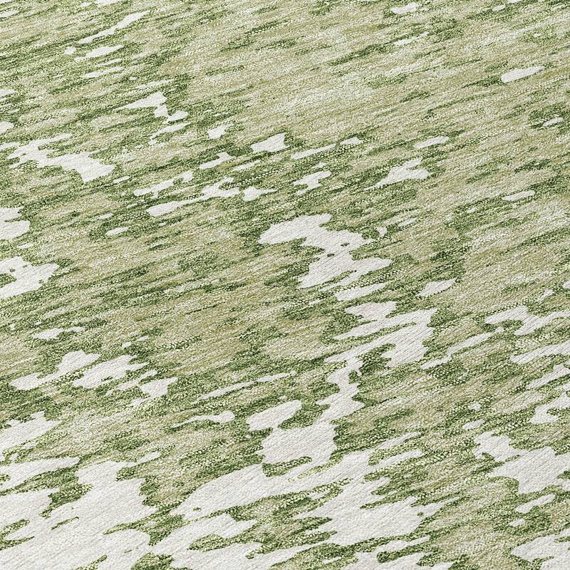 Machine Washable Indoor/ Outdoor Abstract Pixels Chantille Rug