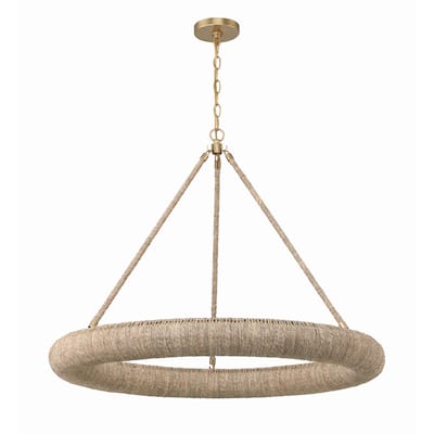 Oakley 1 Light Soft Gold Chandelier - 32"W x 3.5"H x 32"D