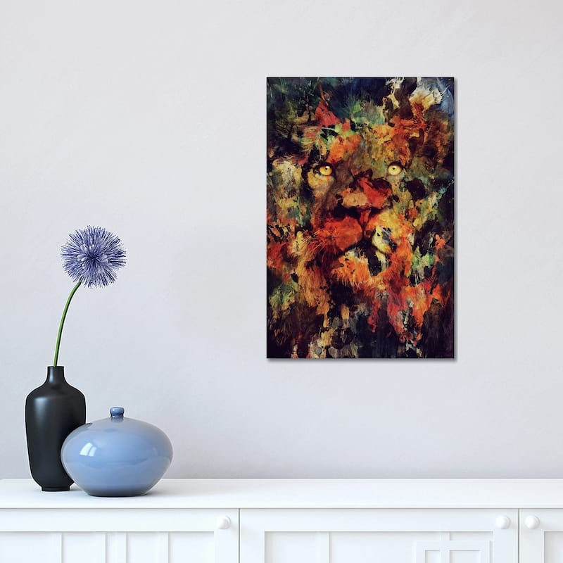 iCanvas "Watercolor Lion" by Andreas Lie Canvas Print - 18x12x1.5