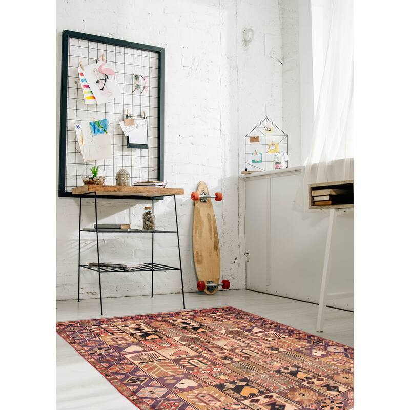 ECARPETGALLERY Hand-knotted Antalya Vintage Beige, Red Wool Rug - 6'7 x 9'8