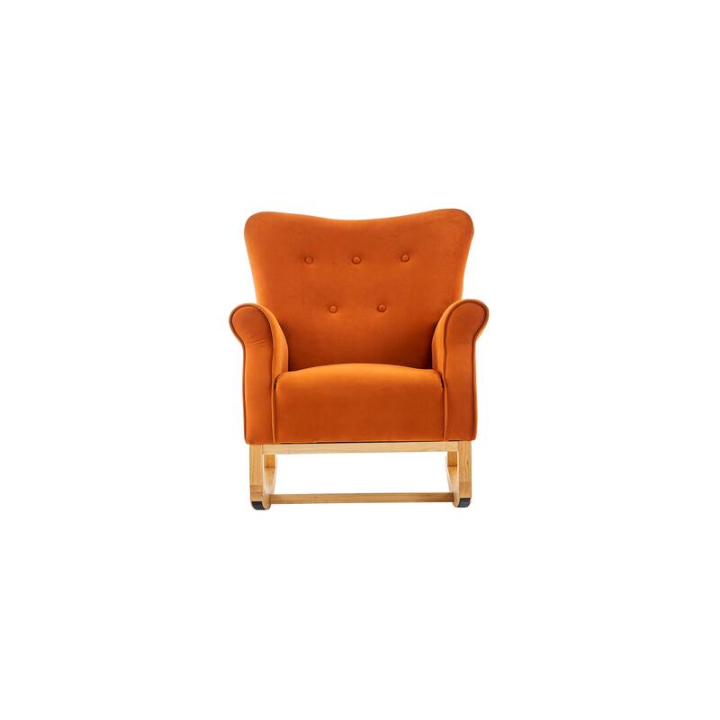 Velvet Nursery Rocking Chair with High Back and 250lb Capacity