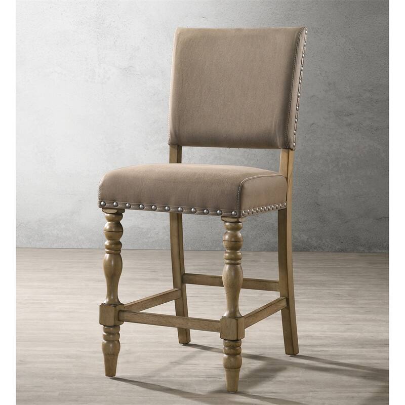 2 PCS Birmingham Script Printed Driftwood Counter Height Dining Chair