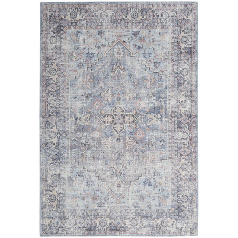 Roqu Power Loomed Distressed Floral Area Rug By HomeRoots - 144' X '110' X '0.28