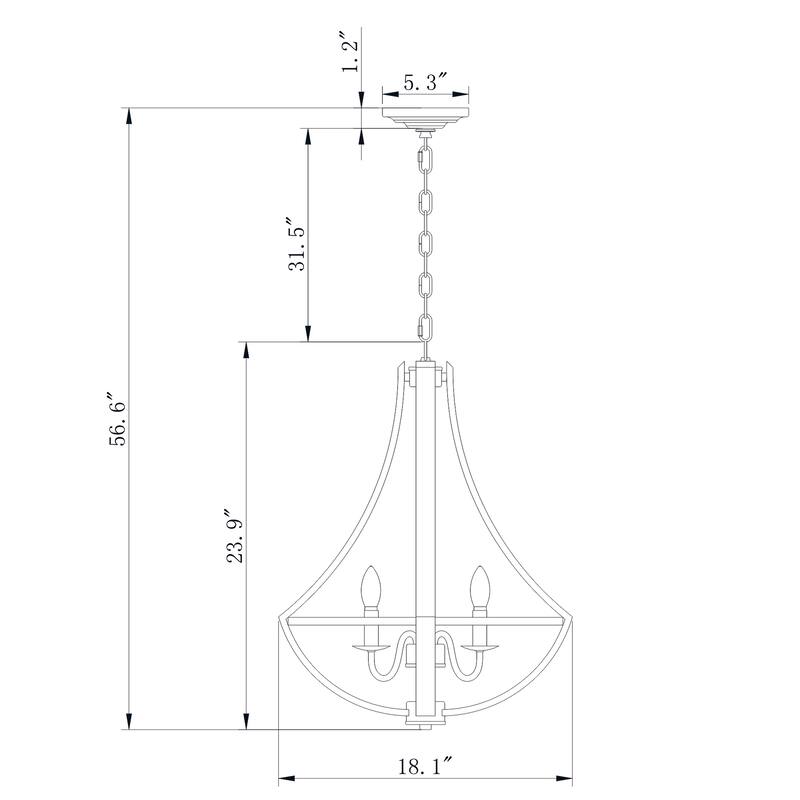 Perkins Matte Black 4-Light Open Cage Chandelier