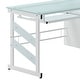 preview thumbnail 11 of 10, White Computer Desk with Frosted Glass Top and Three Drawer Pedestal