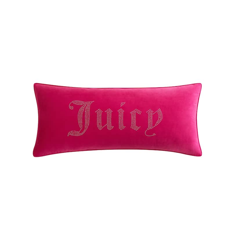 Juicy Couture Silver Rhinestone Pillow 16" x 36"