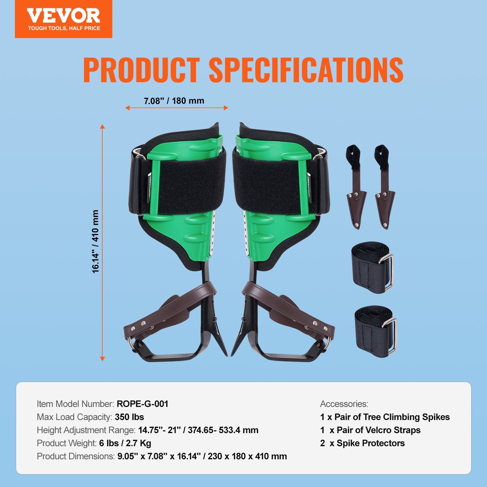 Professional Tree Climbing Spikes Alloy Steel Safety Harness Tree Climbing  Spikes Set With Safety Harness - 350lb Capacity Alloy Steel Spurs For  Arborists Espuelas Para Subir Arboles