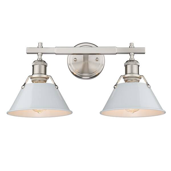 slide 2 of 5, Golden Lighting 3306-BA2 DB Orwell 2 Light 18" Wide Vanity Light with Pewter