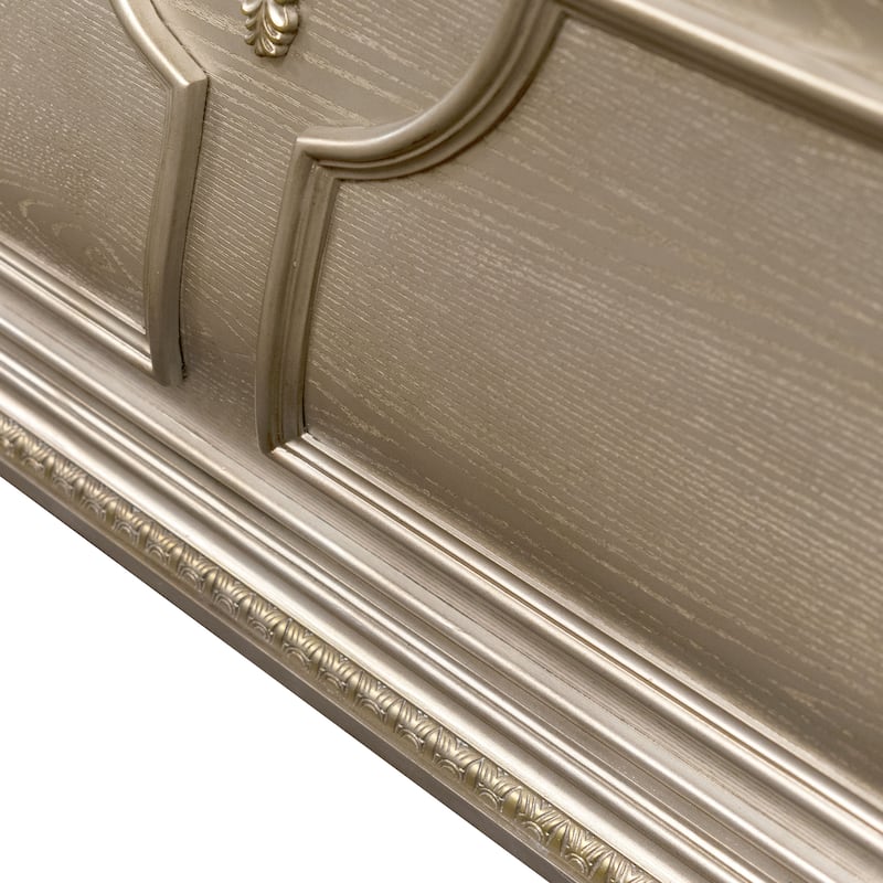 Furniture of America Etane Traditional Solid Wood Sleigh Bed with Tufted Leatherette Headboard