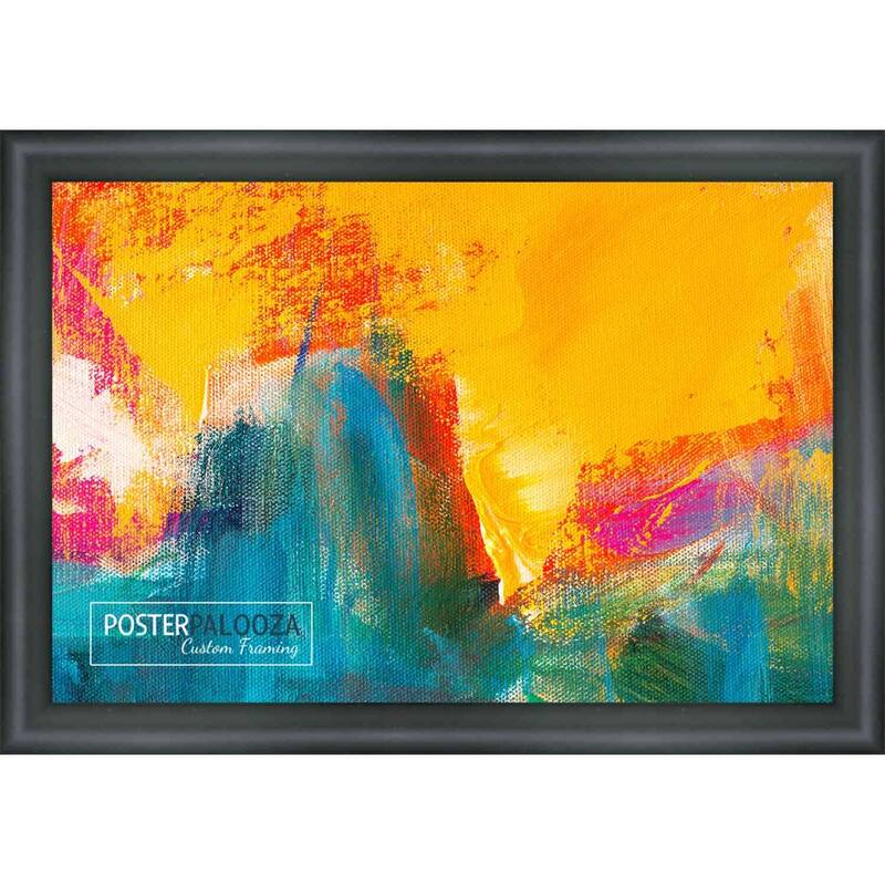 16x32 Contemporary Black Complete Wood Picture Frame with UV Acrylic, Foam Board Backing, & Hardware