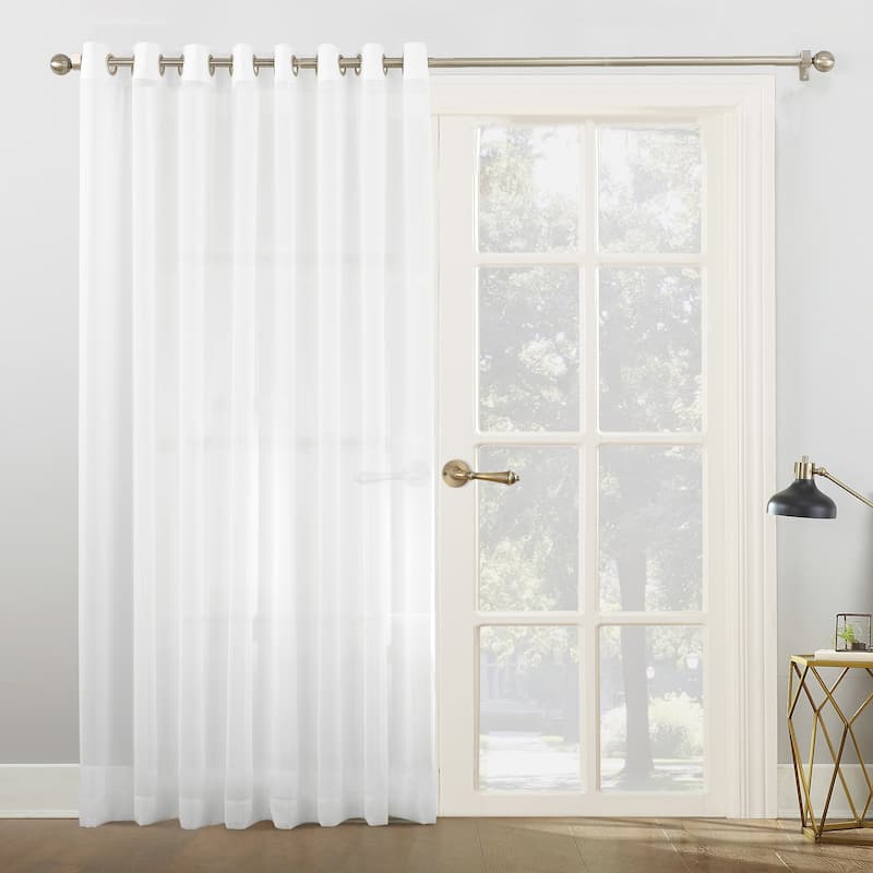 No. 918 Emily Voile Sheer Grommet Sliding Patio Door Curtain Panel, Single Panel - 100 x 84 - White
