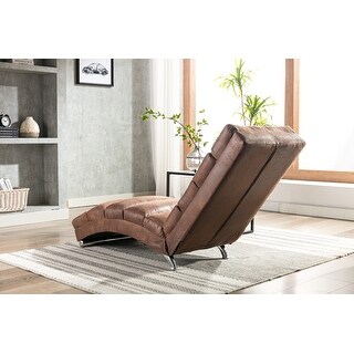 Linen Chaise Lounge Indoor Chair, Modern Long Lounger, Coffee - Bed ...