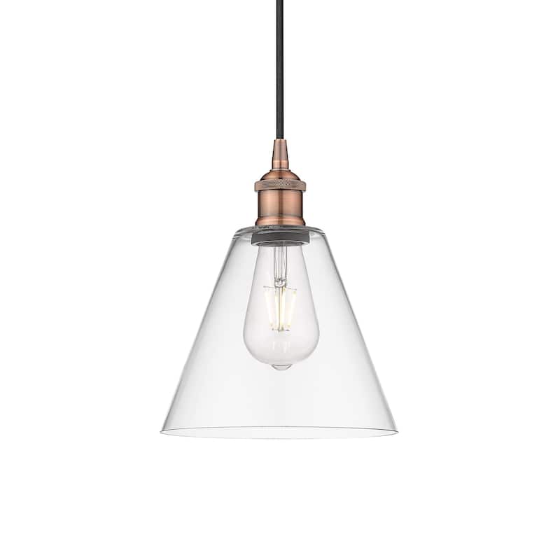 Innovations Lighting 616-1P-11-8 Edison Pendant Edison 8" Wide Mini - Antique Copper / Clear