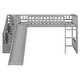 preview thumbnail 20 of 20, Twin Size Loft Bed with Slide, Storage Staircase and Safety Guardrails