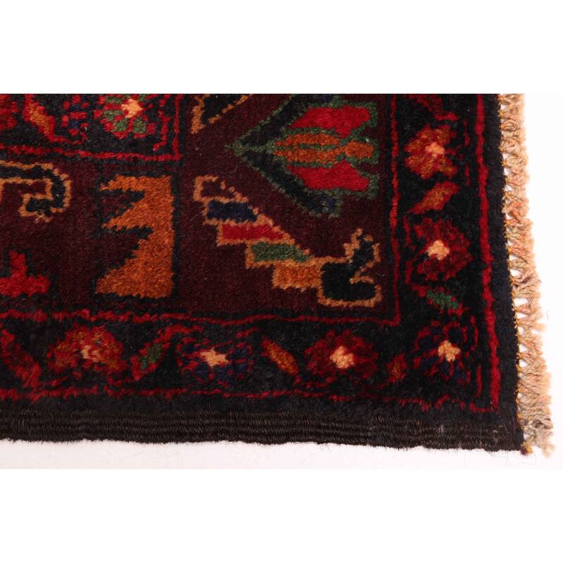 ECARPETGALLERY Hand-knotted Teimani Black, Burnt Orange Wool Rug - 3'6 x 6'2