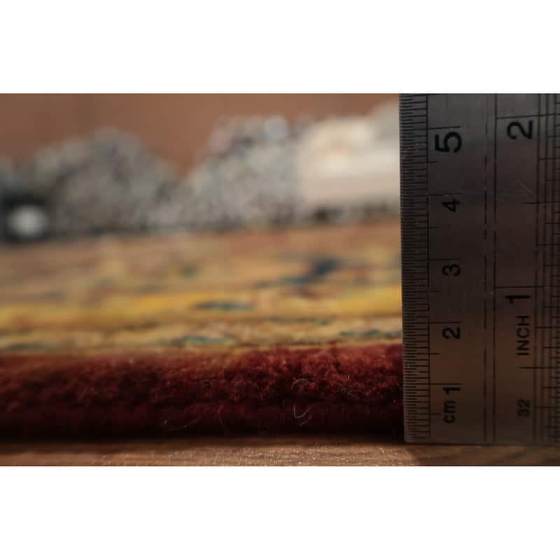 Hand Knotted Oriental 100% Wool Carpet Traditional All-Over Red Agra Area Rug - 10' 0'' X 8' 0''