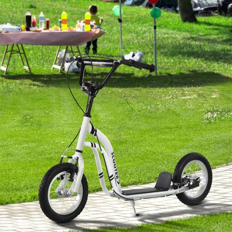 Steel Aluminum Kids Scooter with Adjustable Height Handle - 47.25"L x 22.75"W x 33.5"-37.5"H