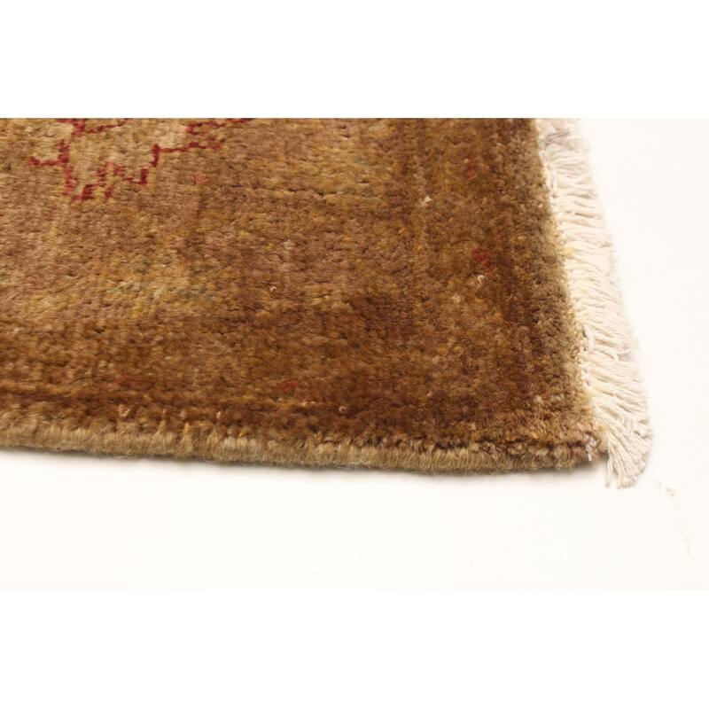 ECARPETGALLERY Hand-knotted Vibrance Brown Wool Rug - 4'0 x 6'0