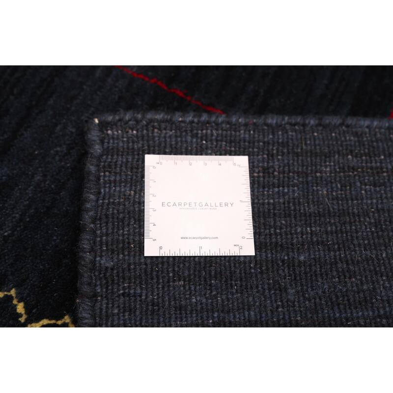 ECARPETGALLERY Hand Loomed Kashkuli Gabbeh Dark Navy Wool Rug - 5'0 x 8'0