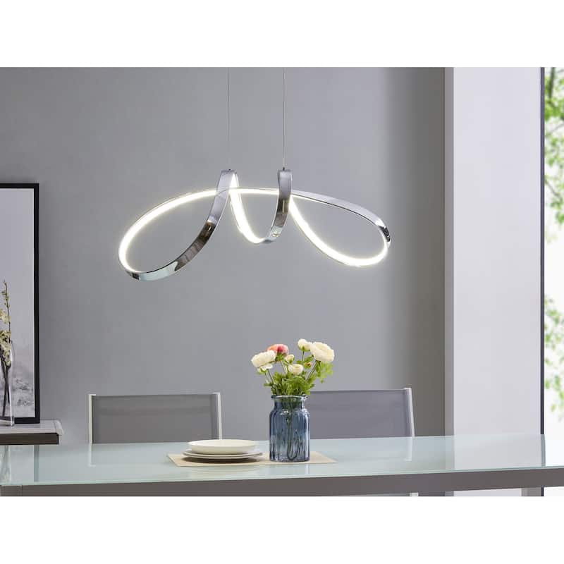 Lisbon Dimmable Integrated LED Chrome Chandelier - N/A - Chrome