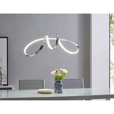 Lisbon Dimmable Integrated LED Chrome Chandelier - N/A