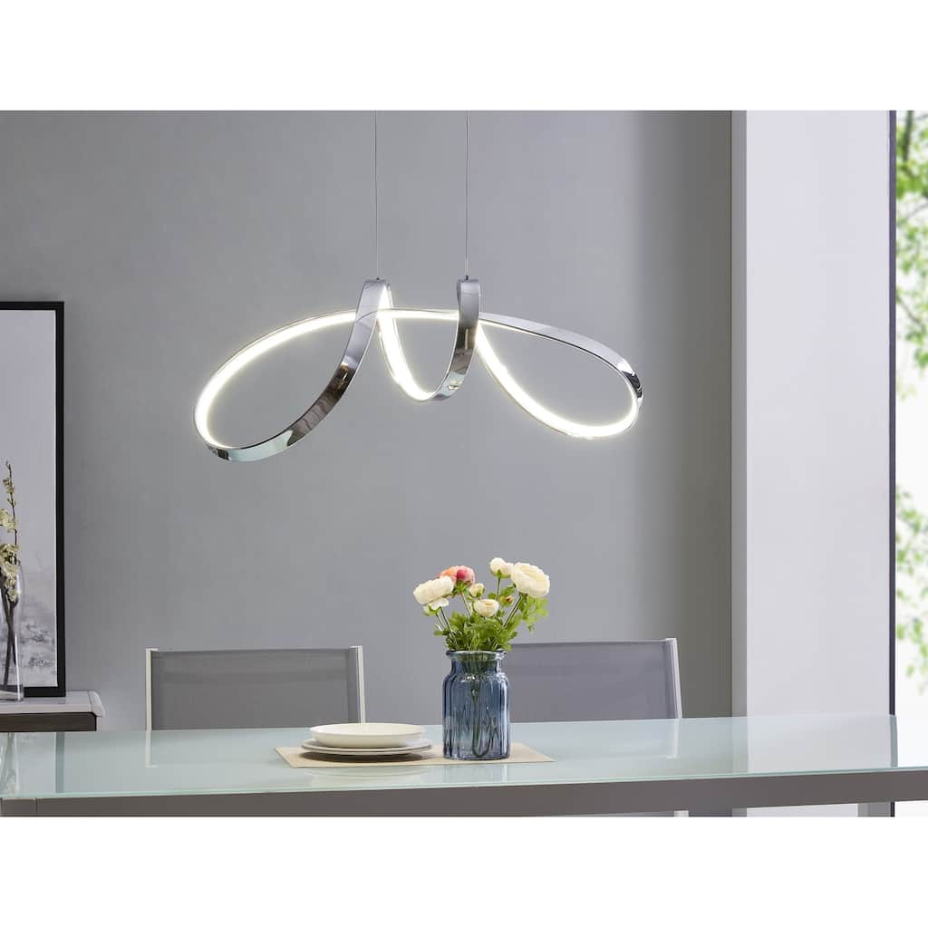 Lisbon Dimmable Integrated LED Chrome Chandelier - N/A