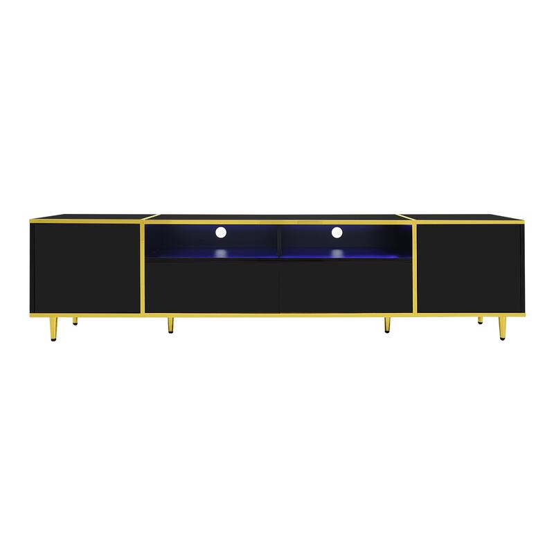 70.9'' Modern TV Stand for TVs up to 80 Inches, Entertainment Center with 2 Shelves, TV Storage Cabinet with 2 Drawers