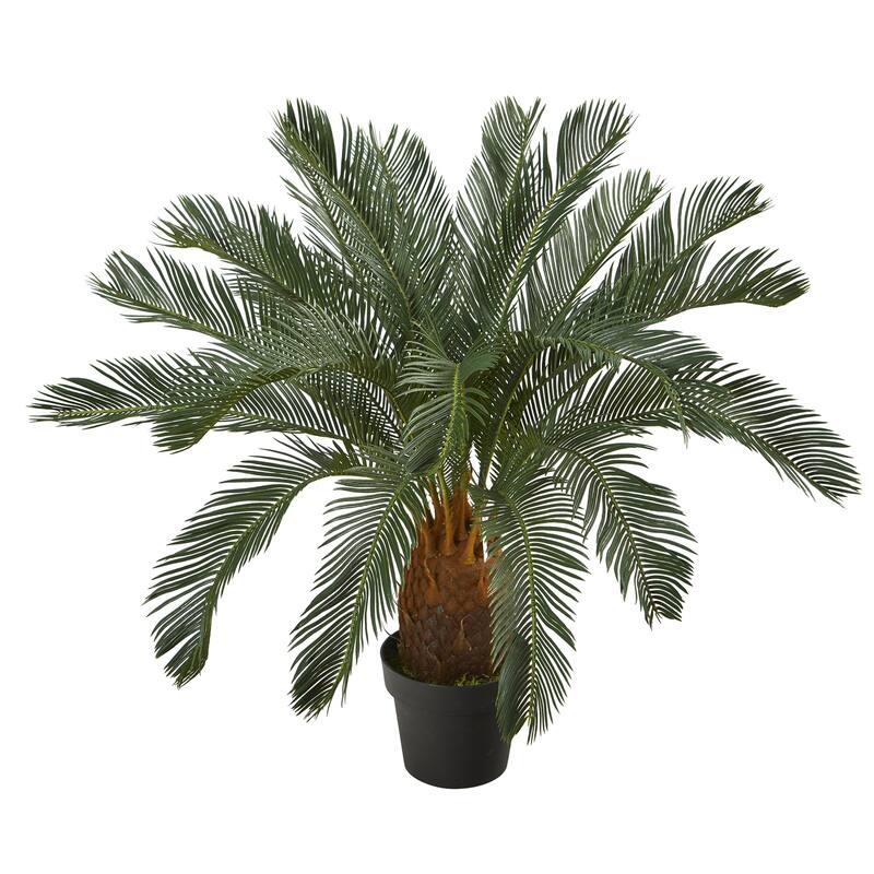 Artificial Tree 3Ft - Seaside Style Indoor Plant Decor with Planter - Home Office Living Room - Green - 51-60 Inches