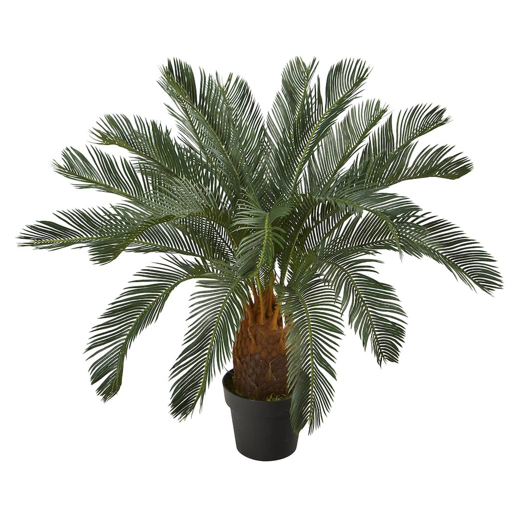 Artificial Tree 3Ft - Seaside Style Indoor Plant Decor with Planter - Home Office Living Room - Green - 51-60 Inches