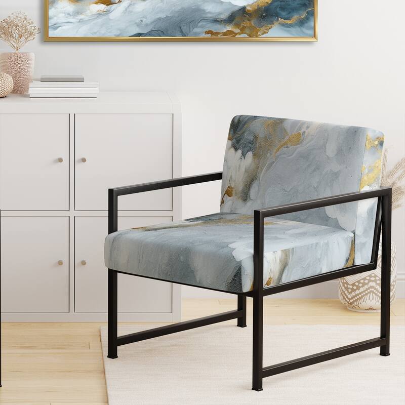 Designart "Segment Layers of Marbled Rock" Upholstered Fractals Accent Chair and Arm Chair