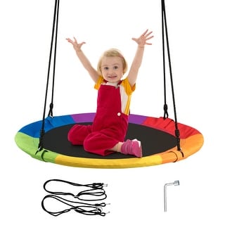 Goplus 40'' Flying Saucer Tree Swing Indoor Outdoor Play Set Swing for