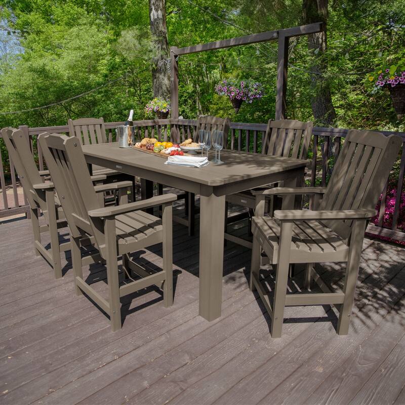 HIGHWOOD 7-Piece Outdoor Dining Set - 42" x 84" Table, Counter-height