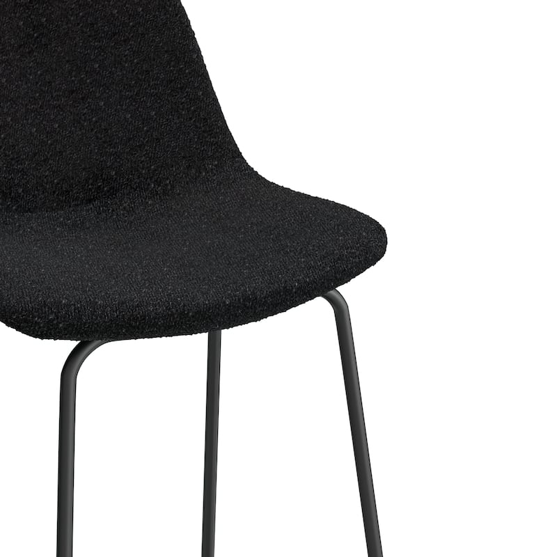 Maxine Boucle Bar Height Stools Black Legs (Set of 2)