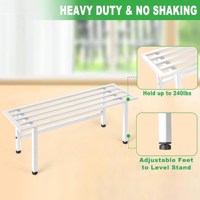 2 Pack Metal Plant Stand Outdoor Plant Shelf Indoor - 26 x 8.75 x 10.12 inches