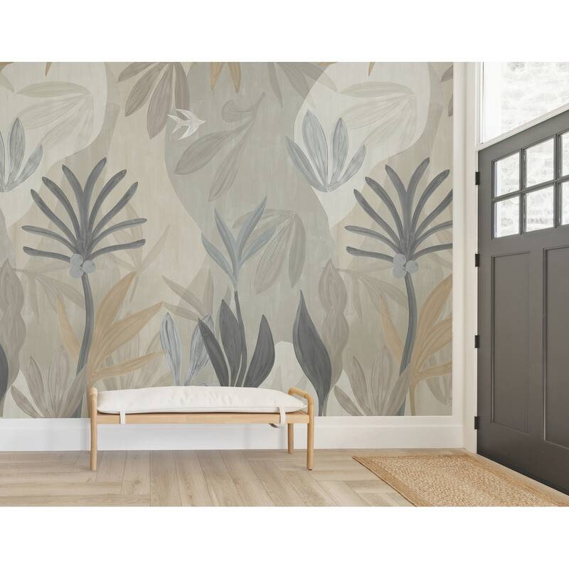 York Wallcoverings Chambord Gardens Graphite and Carbon Wall Mural
