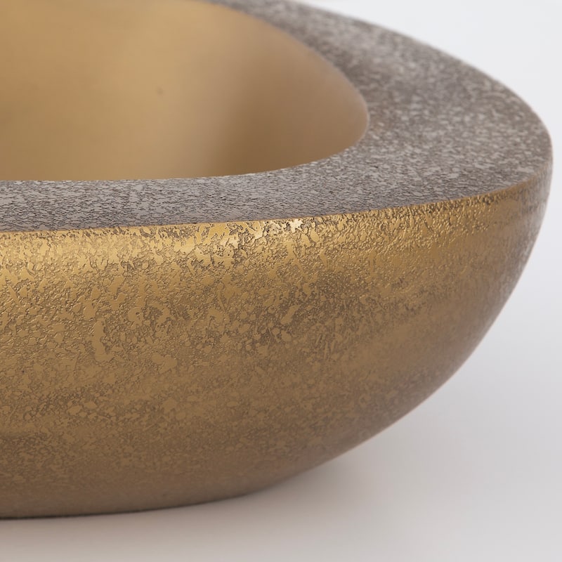 Uttermost Ovate Brass Bowls, Set Of 2 - 15"W x 4.5"H x 12"D