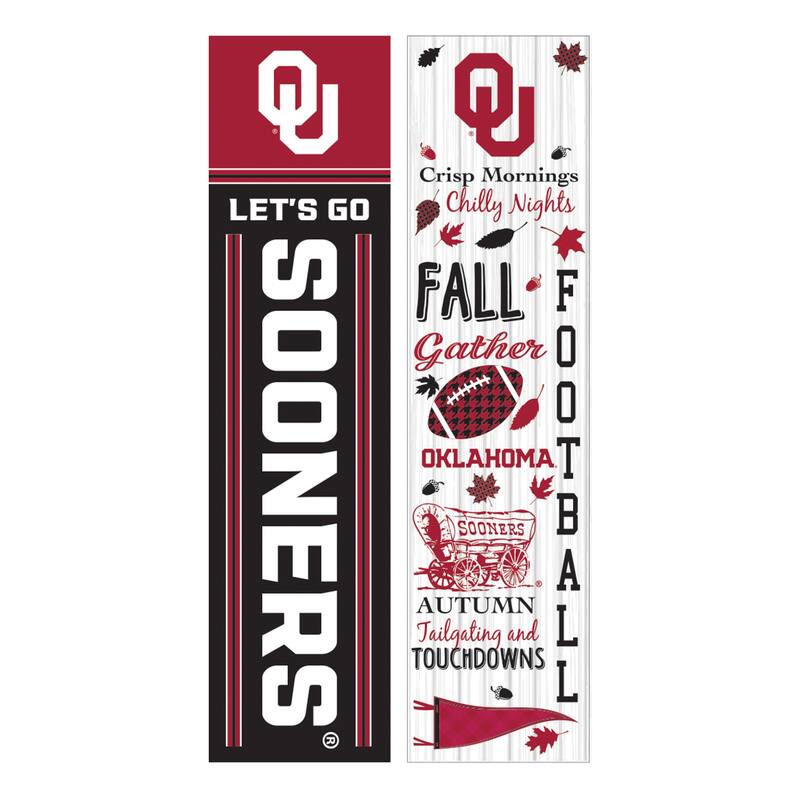 47" Double Sided Seasonal Porch Leaner, University of Oklahoma - 47" x 11.25"