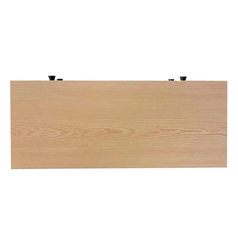 Roomfitters Modern Entryway Shoe Cabinet with Wood Grain Top, 2 Flip Compartments and Adjustable Panel, Free Standing Organizer