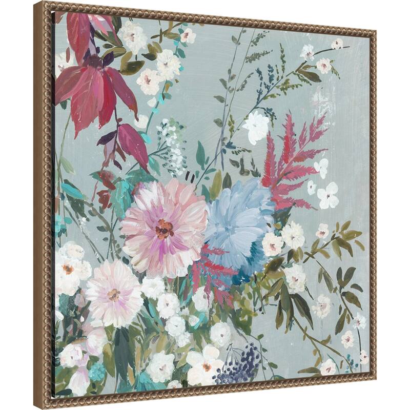 Floral Symphony in Soft Hues by PI Studio Framed Canvas Wall Art Print