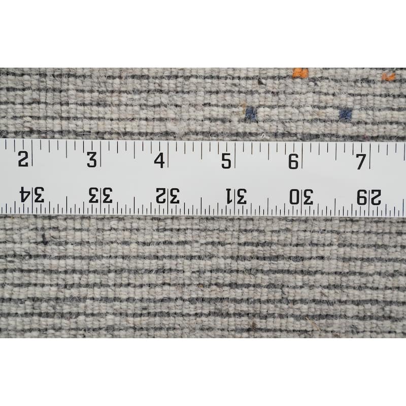 Hand Knotted Oriental 100% Wool Carpet Tribal Animal Pictorial Greys & Charcoal Gabbeh Area Rug - 7' 9'' X 5' 0''