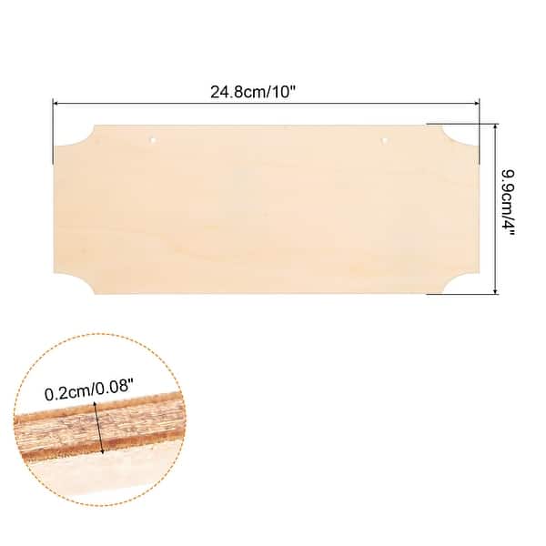 Hanging Wood Sign w Rope, 10"x4" Blank Rectangle Wooden for DIY, 10pcs ...