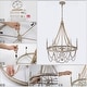 preview thumbnail 10 of 8, Farmhouse 6-Light Empire Wagon Wheel Chandelier for Dining Living Room - D25.5'' x H97.5''