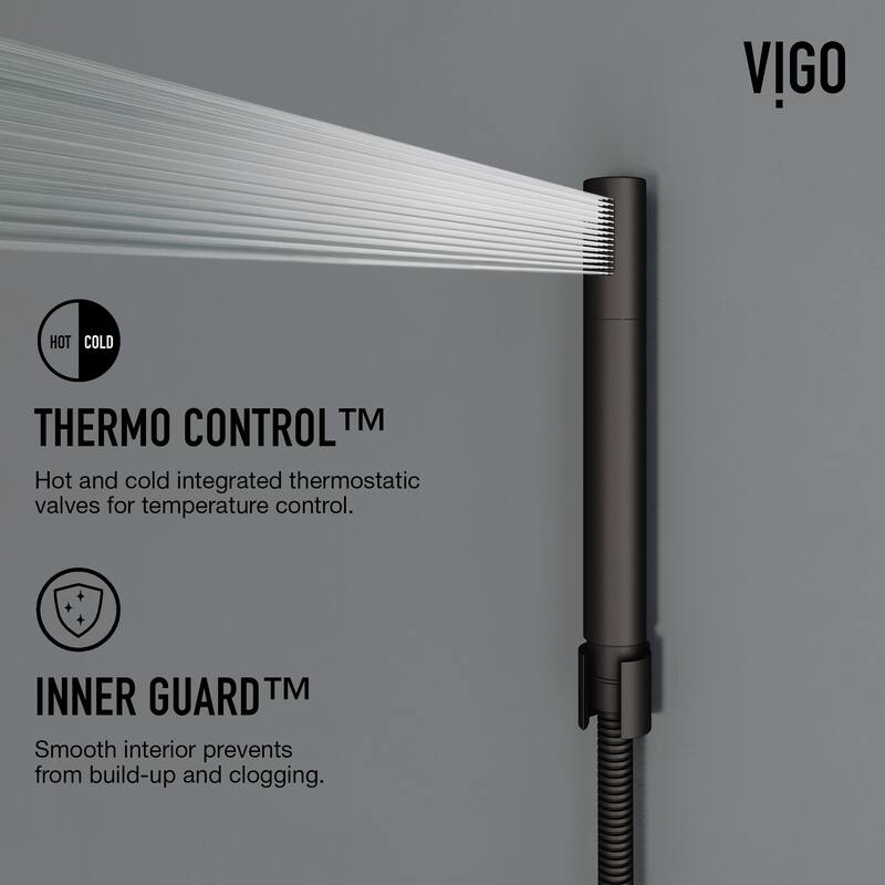 VIGO Sutton 58" H x 4" W 4-Jet Shower Panel with Round Shower Head