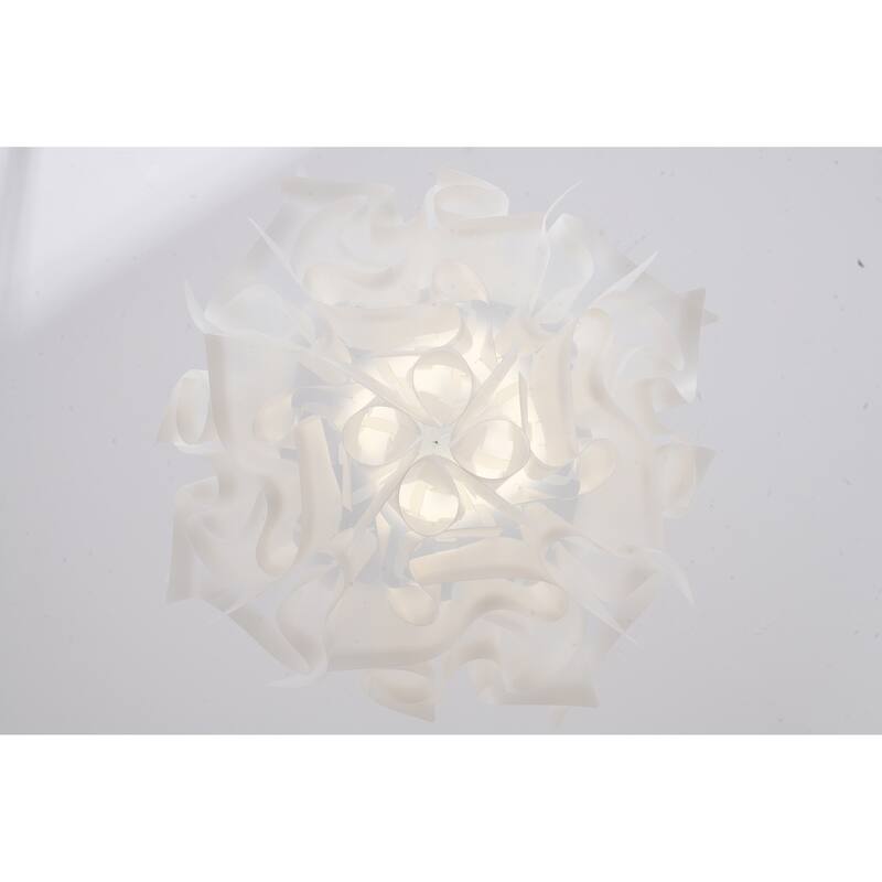 1-Light White Acrylic Cloud LED Chandelier with White Hardware