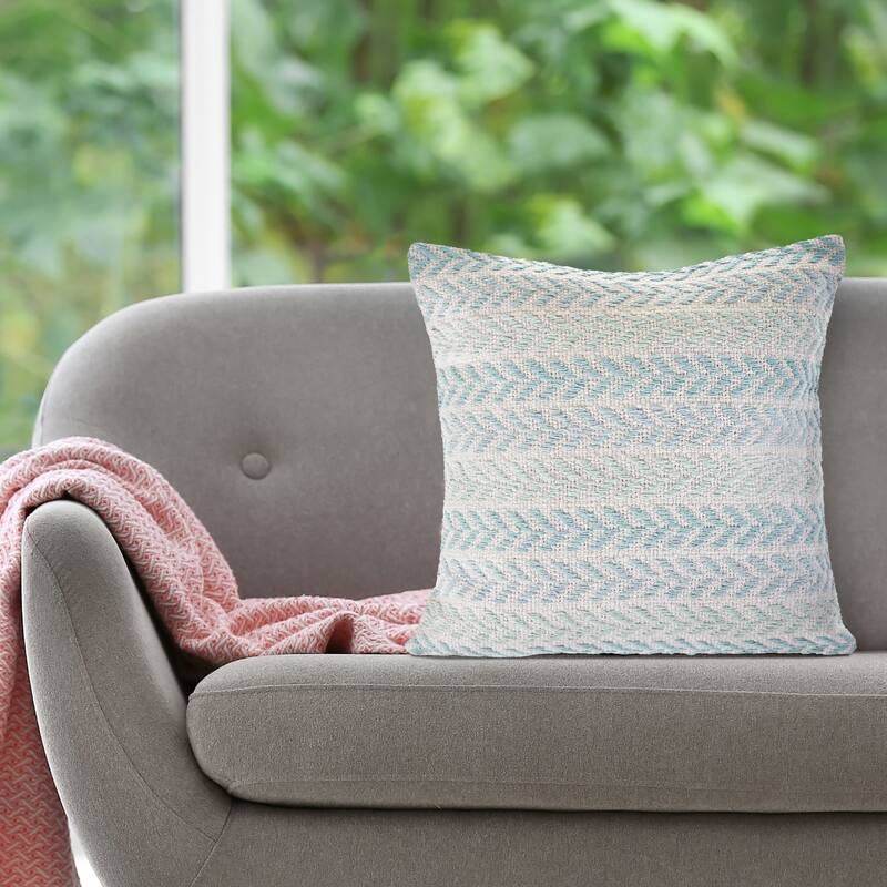 Aquila Set of 4 Coastal Chevron Cotton Throw Pillow Covers, 18" x 18", 4 PCS (Covers Only) by Sevita