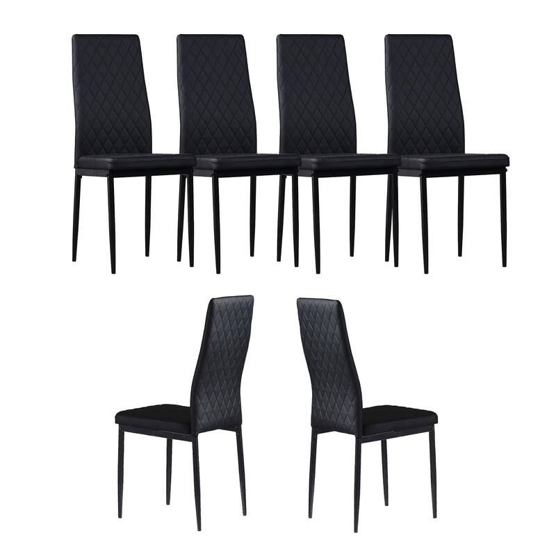 Modern Minimalist Fireproof Leather Dining Chair,Set of 6