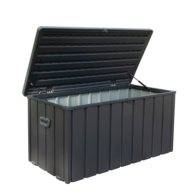 100 Gallon Outdoor Storage Deck Box Waterproof,Large Patio Storage Bin for Outside Cushions,Throw Pillows,Garden Tools,Lockable