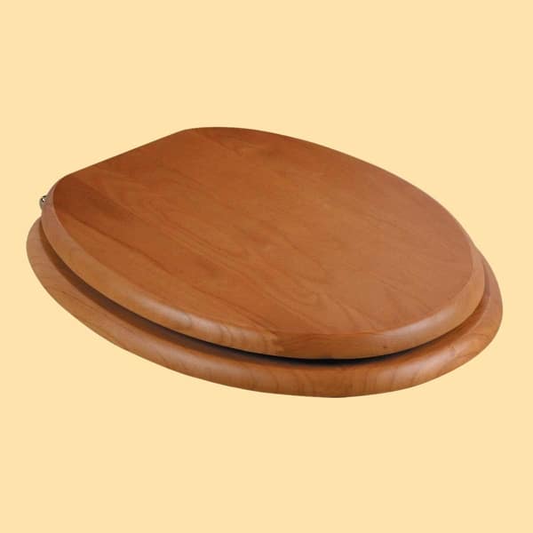 Shop Black Friday Deals On Elongated Toilet Seat Solid Wood Golden Oak Brass Pvd Hinge Overstock 16088448