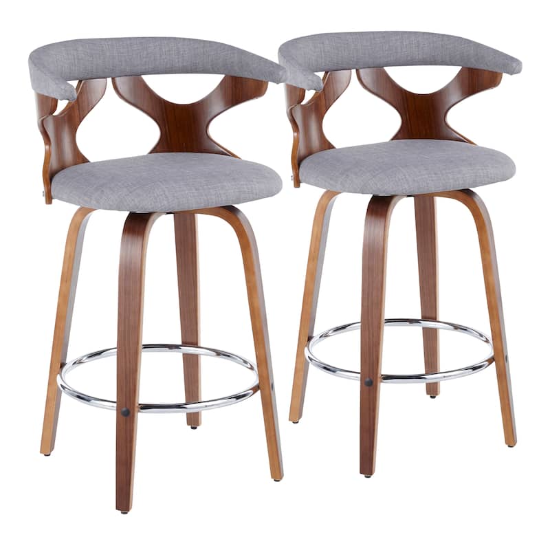 Carson Carrington Viby Fixed-Height Counter Stool with Bent Wood Legs & Round Footrest (Set of 2)